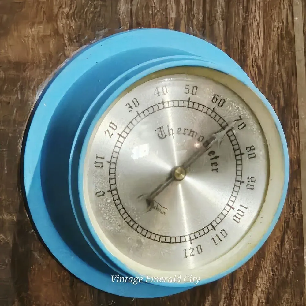 Vtg Wall Weather Station Wood Panel Barometer Thermometer Hygrometer In/outdoor